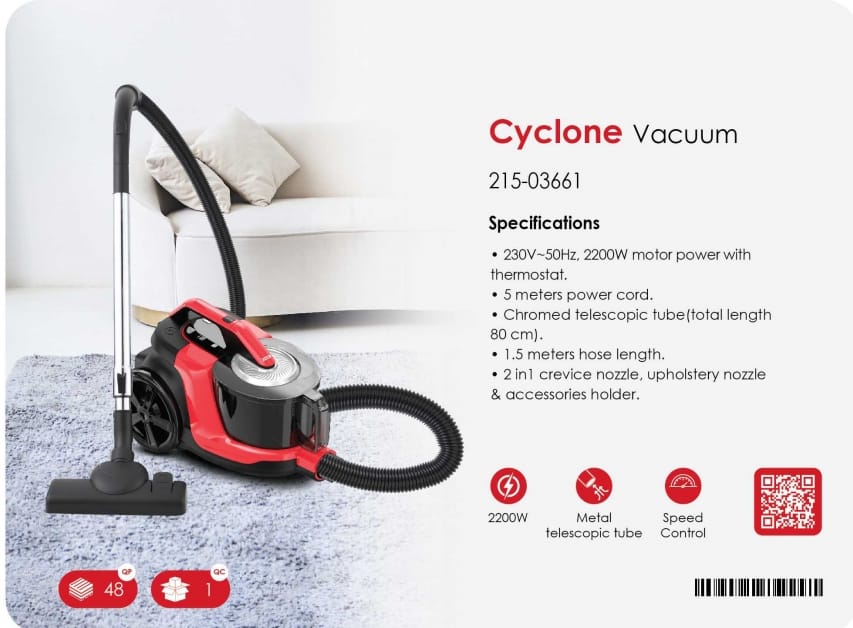 828928688467_193273528660 CYCLONE VACUUM CLEANER 215-03661 - الصورة 1